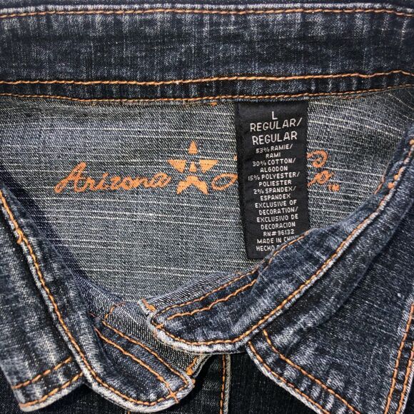 EUC Girl’s Large Arizona Jeans Co Embellished Jean Jacket - Picture 3 of 7
